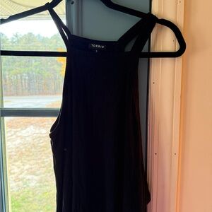 Torrid size 3 plus Asymmetrical Straps Black Sleeveless Racerback Top